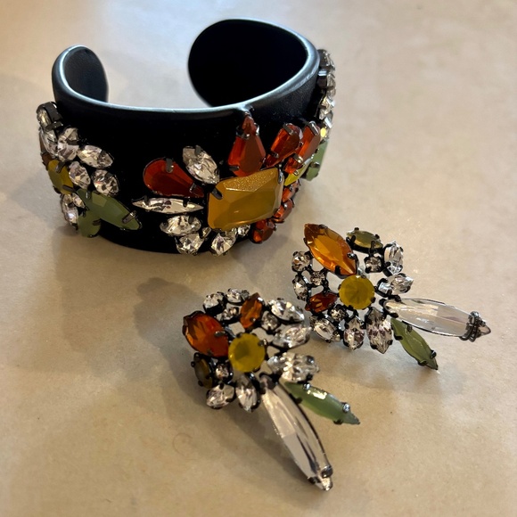 Y2K gem cuff and earrings set - Picture 1 of 8